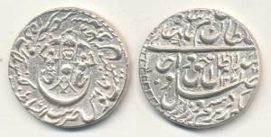Wajid Ali Shah, Silver Rupee, Lucknow Mint, AH 1271/8, (KM 365.3). About Extremely Fine, S