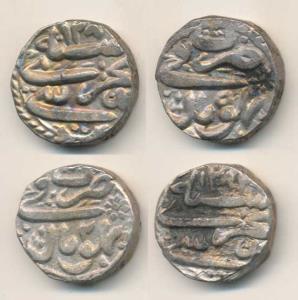 Sikander Begum, Silver Rupee (2), AH 128x/5 and AH 1282/6 (KM Y10). Very Fine. (2)