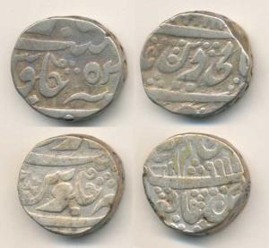 Jayaji Rao, Silver Rupee (2), Jhansi Mint, in the name of Shah Alam II. (KM 113). Very Fin