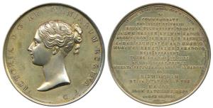 Oude Princes Visit To Birmingham, Copper Gold-Gilt Medal, obv. bust of Queen Victoria to l