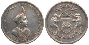 Baroda, Maharaja’s Police Medal, Silver, 39mm, obv. bust of Pratap Singh to right with leg