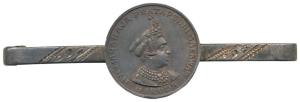 Baroda, Silver Badge, mounted on a tie pin, obv. bust of Pratap Singh Gaikwad to right wit