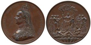 Golden Jubilee of Queen Victoria Medal, 1837-1887, Copper Medal, obv. crowned bust of Vict