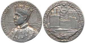 Edward Prince of Wales Investiture Medal 1911, Silver, obv. bust of Edward three quarters 