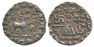 Kunindas, Amoghabhuti (c. 200 BC), Silver Drachma, 2.15g, obv. deer standing to right with
