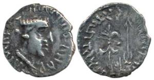 Western Kshatrapa, Nahapana (c. AD 119-124), Silver Drachma, 2.12g, obv. bust of the king 