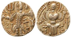 Kings of Kashmir, Kidarite / Hunnic dynasties, Sri Shahi (c. 6th century), Base Gold Dinar