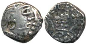 Kalachuris of Maharashtra, Krishnaraja (c. 550-575 AD), Silver Drachma, 2g, obv. bust faci