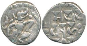 Gurjara Pratihara, Bhoja I (c. 836-85 AD), Silver Adivaraha Dramma, 3.92g, Boar or Varaha 