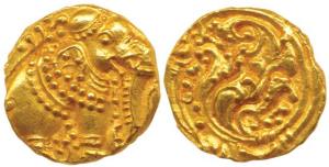 Western Gangas (10th-11th century), Gold Gajapati Pagoda, 3.74g, obv. caparisoned elephant