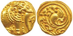 Western Gangas, (10th-11th century) Gold Gajapati Pagoda, 3.76g, obv. caparisoned elephant