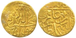 Sulayman Mirza (AH 936-992; AD 1529-1584), Gold ¼ Ashrafi, 1.02g, mint less type, (Album 2