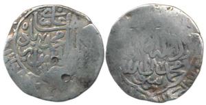 Babur, Silver Shahrukhi, 4.53g, style that of Agra Mint, name of the ruler in circle, Kali