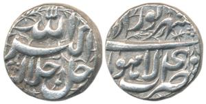 Akbar, Silver Rupee, 11.18g, Lahore Mint, Ilahi type, Month Shahrewar, Year 40. Broad flan