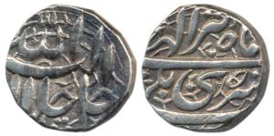 Akbar, Silver Rupee, 11.32g, Srinagar Mint, Ilahi type, Month Tir, Year 50 (KM 93.15). Abo