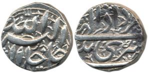 Akbar, Silver Rupee, 11.30g, Srinagar Mint, Ilahi type, Month Amardad, Year 50 (KM 93.15).