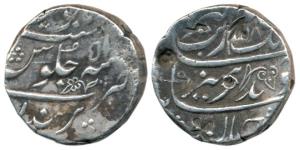 Aurangzeb, Silver Rupee, 11.37g, Parenda Mint, AH 1118/51, near complete mint name at bott