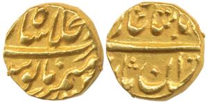 Muhammad Shah, Gold ½ Mohur, 5.39g, Darul Khilafat Shahjahanabad Mint, near complete mint 