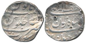 Muhammad Shah, Silver Rupee, 10.78g, Surat Mint, Lutf-alah Badshah Zaman couplet, RY Ahd, 