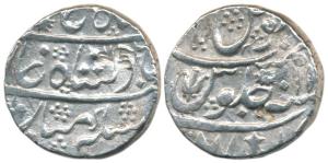 Shah Alam II (AH 1173-1221, 1759-1806 AD), 11.09g, most likely Daulatabad Mint, with tride