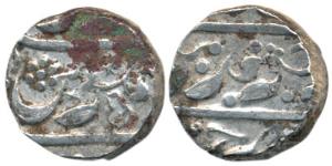 Nipani Mint, Silver ½ Rupee, 5.66g, in the name of Aurangzeb (KM 201). Very Fine, Scarce.