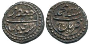 Tipu Sultan, Silver 1/8 Rupee or Jafari, Patan Mint, AM 1221/1 (KM C125). About Extremely 