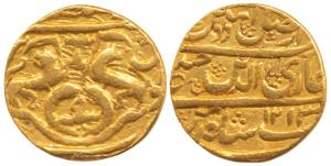 Ghazi ud-din Haider, Gold ½ Asharfi, 4.85g, Dar as- Sultanat Lakhnau Suba Awadh Mint, AH 1