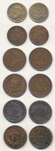 Madho Rao and Jayaji Rao, Copper ¼ Annas (4), ½ Anna (2), Lashkar Mint, with the portrait 