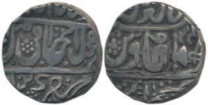 Jean Baptiste Filose, Silver Rupee, 10.7g, Shadhora or Seorha or Sabalgarh3/8 Mint, in the
