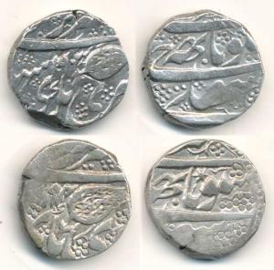 Gulab Singh (VS 1903-1913; 1846-1856 AD), Silver Rupee (2), Srinagar Mint, JHS on obv., VS