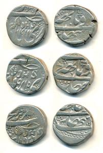 Gulab Singh, Silver Rupee (3), Srinagar Mint, JHS on obv., VS 1911, 1915 and 1926. Very Fi
