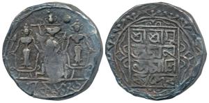 Ananta Manikya (SEc 1486-1489; 1564-1567), Silver Rupee, 10.44g, Krishna playing a flute, 