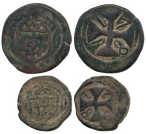 Diu, Maria I and Pedro III, Copper Atia and ½ Atia, 9.12 and 4.66 respectively, 1778 and 1
