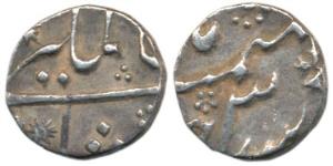 Nawabs of Bengal, Kalkatta (Calcutta) Mint, Silver ¼ Rupee, 2.86g, in the name of Alamgir 