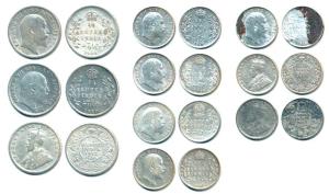 Victoria Empress, Silver Rupee (6), 1880 (2), 1882, 1889 (2) and 1891. Very Fine+ to Extre