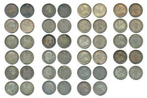 Silver 2 Annas (23), Edward VII, 1903 (3), 1904, 1905 (2), 1906, 1907 (3), 1908, 1910, Geo