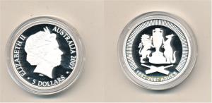 Australia, 125 years of the Ashes series between England and Australia, Silver $5, 36.3g, 