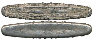 Laos, Vientiane (1591-1707), Silver, 105.61g, Tamlung Lat tiger tongue money. Very Fine+, 