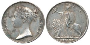 1857-58 Mutiny Medal, Silver, awarded to Private Baloo Morrim 4th B Bombay Artillery (Meda