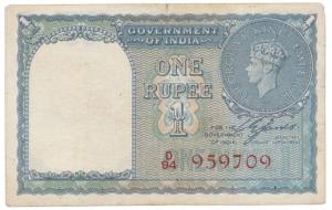 George VI, Rupee 1, 1947, signed C. E. Jones, serial number in red, (J&R 1.1D). Very Fine+