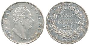 William IV, Silver Rupee, 1835, ’F’ incuse, A / III / 19 Berries, Bud Leaves. Very Fine+, 
