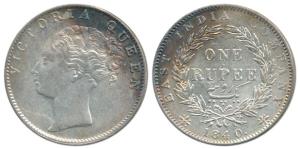 Victoria Queen, Silver Rupee, 1840, Calcutta Mint, continuous legend, English Head with co