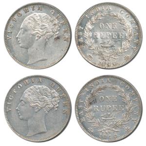 Victoria Queen, Silver Rupee, 1840, Calcutta Mint, continuous legend, Indian Head, 35 Berr