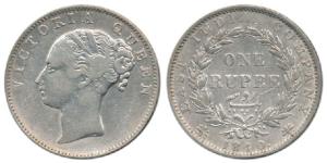 Victoria Queen, Silver Rupee, 1840, Madras Mint, continuous legend, English Head with Modi