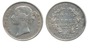 Victoria Queen, Silver Rupee, 1840, divided legend, Mule, 25 Berries. Very Fine, Very Rare
