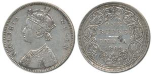 Victoria Queen, Silver Rupee, 1862, A / II / 0 / 8. Very Fine+, Very Rare.