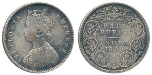 Victoria Empress, Silver ½ Rupee, 1899, Bombay Mint, A / I / inverted ’B’ incuse. Very Fin