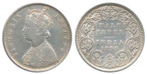 Victoria Empress, Silver ½ Rupee, 1899, Calcutta Mint, A / I / ’C’ incuse. Very Fine+.