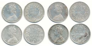 Victoria Empress, Silver Rupee, 1878, Bombay Mint, A3 / I / dot, A3 / II / variant dot, A3