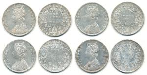 Victoria Empress, Silver Rupee, 1880, Bombay Mint, A3 / I / dot , A3 / II / dot , A3 / IV 